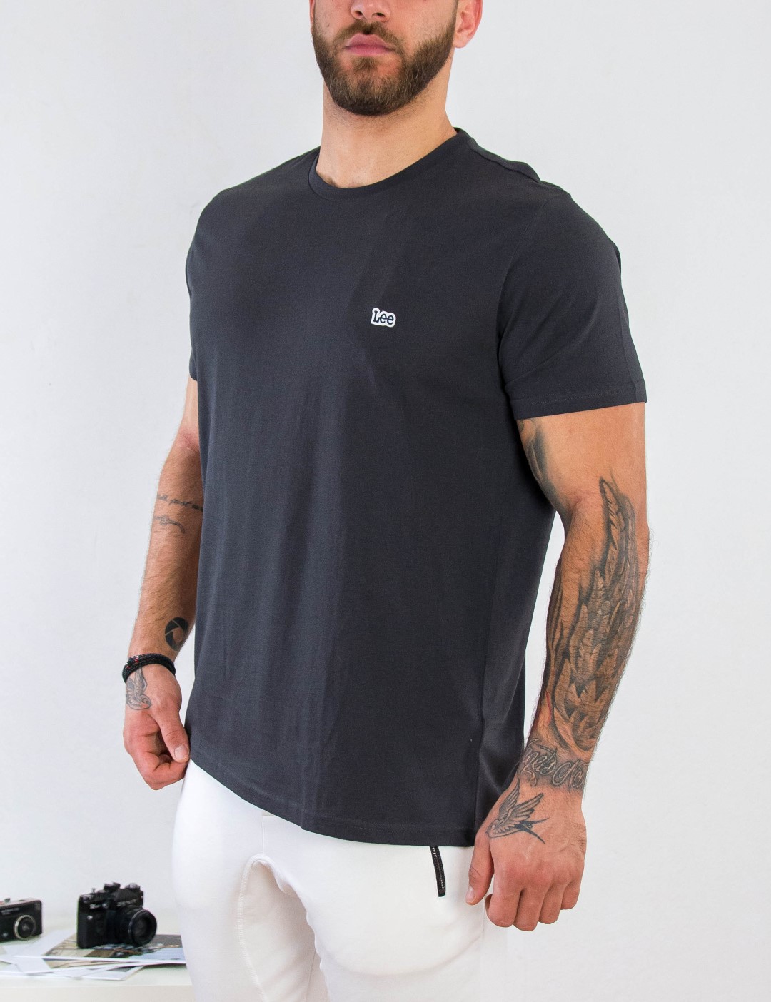 Lee ανδρικό μπλουζάκι ανθρακί SS Pach Logo Tee L60UFQON φωτογραφία